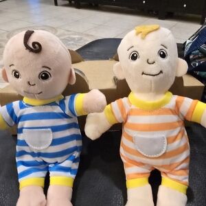 Striped Plush Dolls Set - Blue and Orange